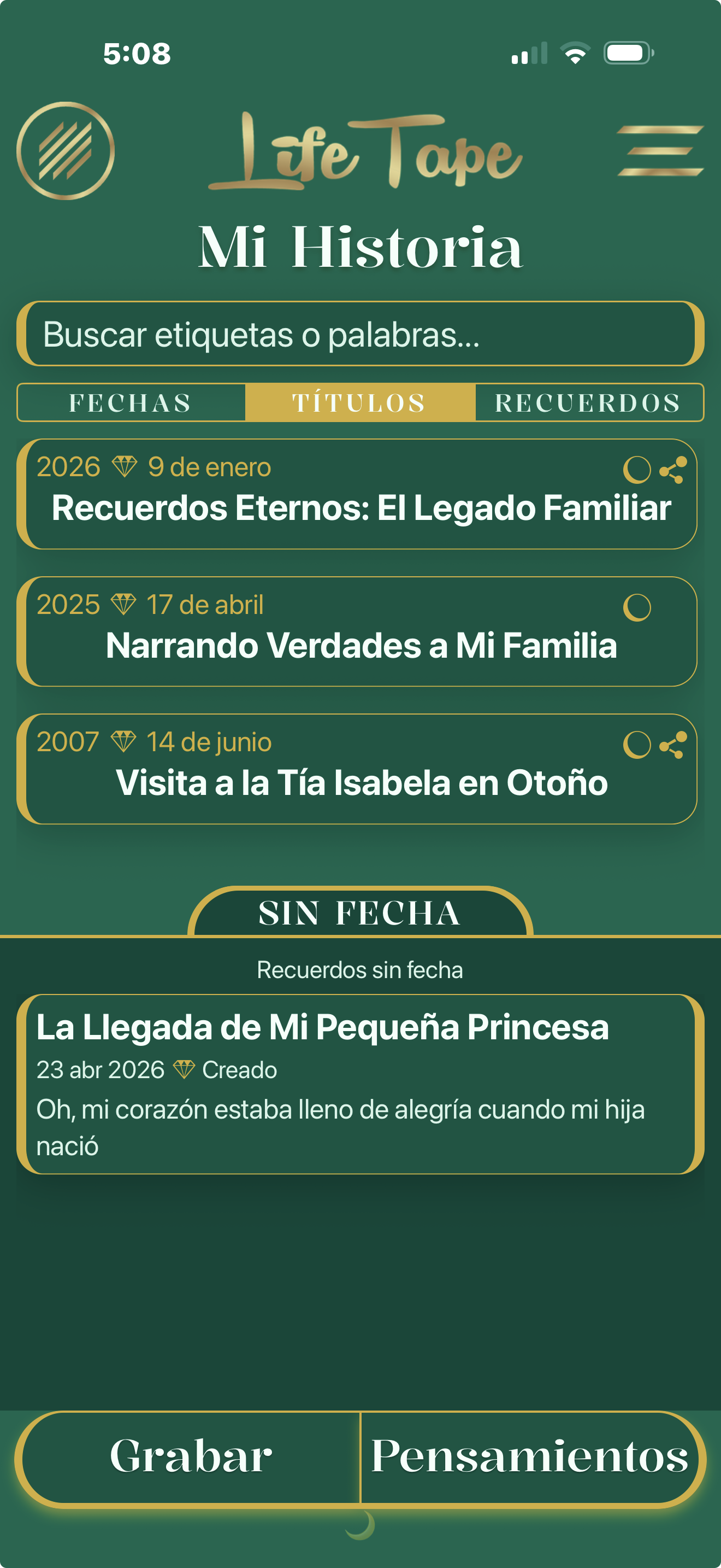 Mi Historia y Mis Pensamientos mostrando dos perspectivas