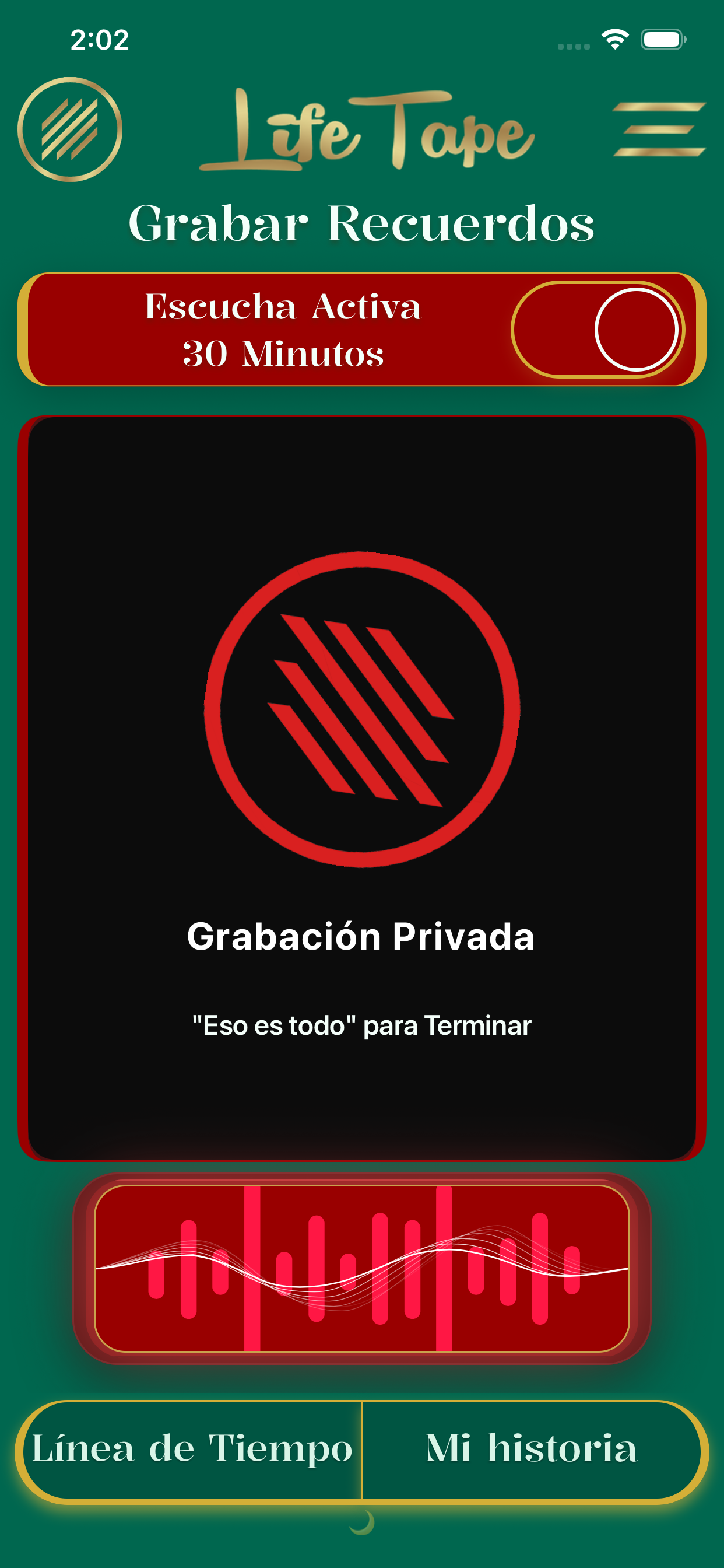 Record screen capturing a spoken memory